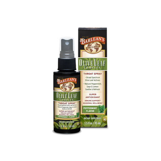 Barlean’s - Olive Leaf Complex (immune Support) Throat Spray - Peppermint - 1.5oz
