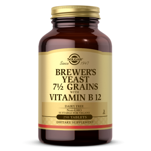 Solgar - Brewer's Yeast 7 1⁄2 Grns w/ Vitsmin B12 - 250 tablets