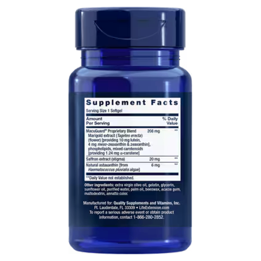 Life Extension - MacuGuard Ocular Support with Saffron & Astaxanthin - 60 Softgels