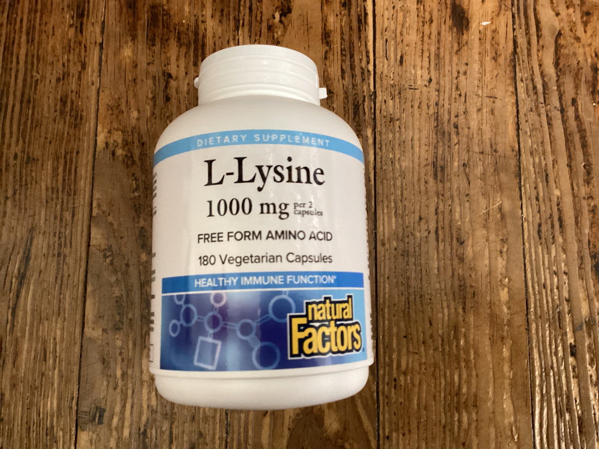 Natural Factors - L-Lysine 500mg Vegetarian - 180 Capsules