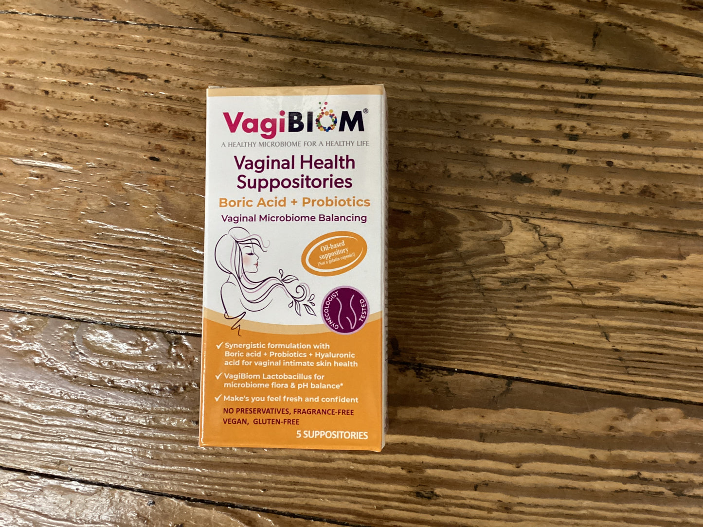 VagiBiom Boric Acid  Vaginal suppositories 5ct