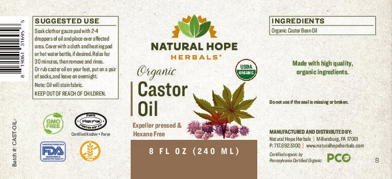 Natural Hope Herbals Organic Castor oil 8floz