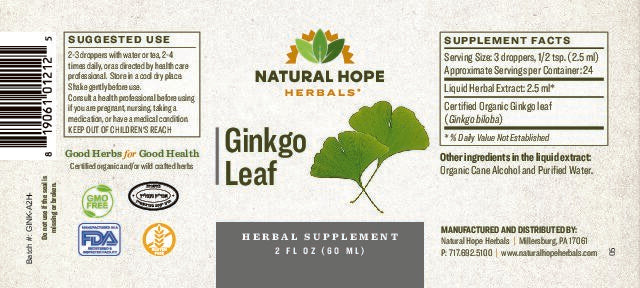 Natural Hope Herbals Ginkgo leaf 2floz extract