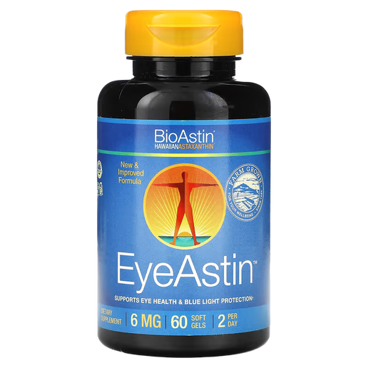 Nutrex Hawaii, BioAstin, EyeAstin, Hawaiian Astaxanthin, 6 mg, 60 Softgels (3 mg per Soft Gel)
