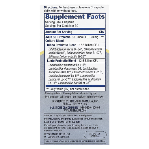 Renew Life - Adult 50+Probiotic - 30 Vcaps