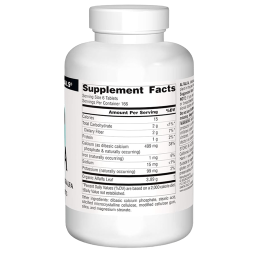 Source Naturals - Alfalfa - 250 Tablets