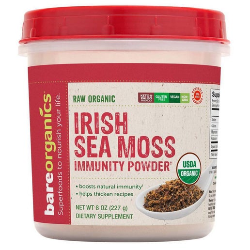 BareOrganics - Raw Organic Irish Sea Moss - 8 oz Powder (grocery)
