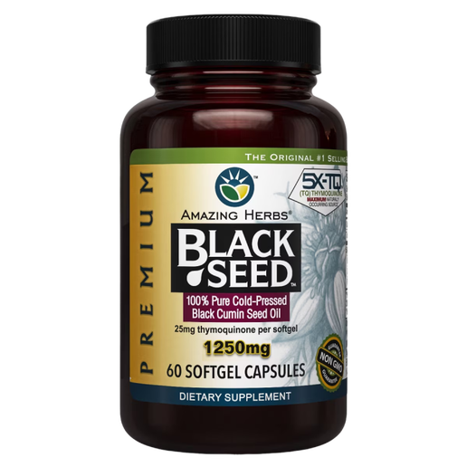 Amazing Herbs - Black Seed Oil 1250mg - 60 Softgel capsules