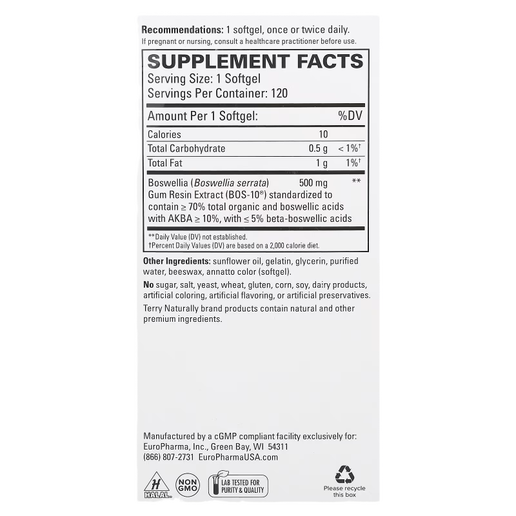 Terry Naturally - BosMed 500 (Extra Strength) - 120 softgels