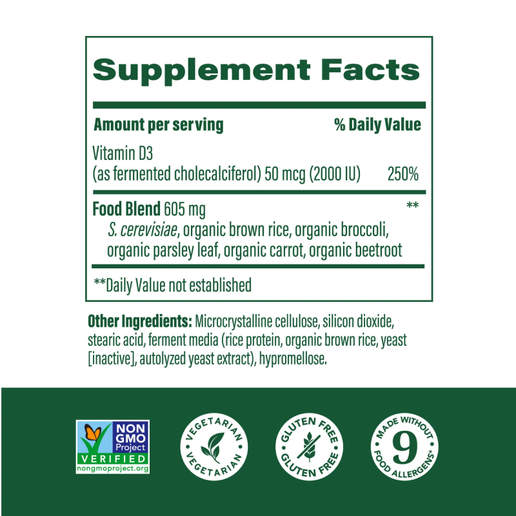 MegaFood Vitamin D3 2000 IU - 60 Tablets