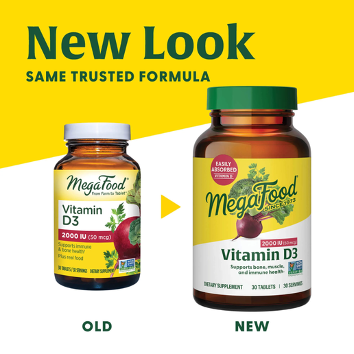 MegaFood Vitamin D3 2000 IU - 60 Tablets