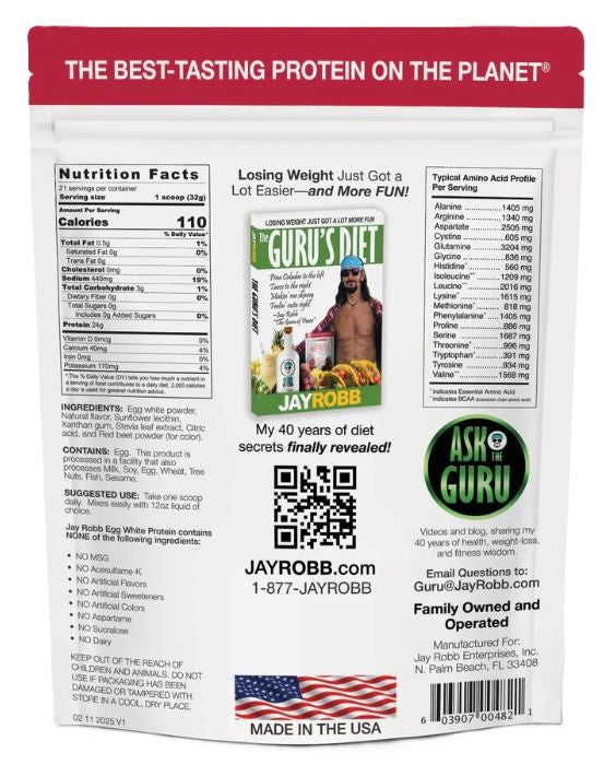 Jay Robb - Egg White Protein Powder (Strawberry) - 24 oz