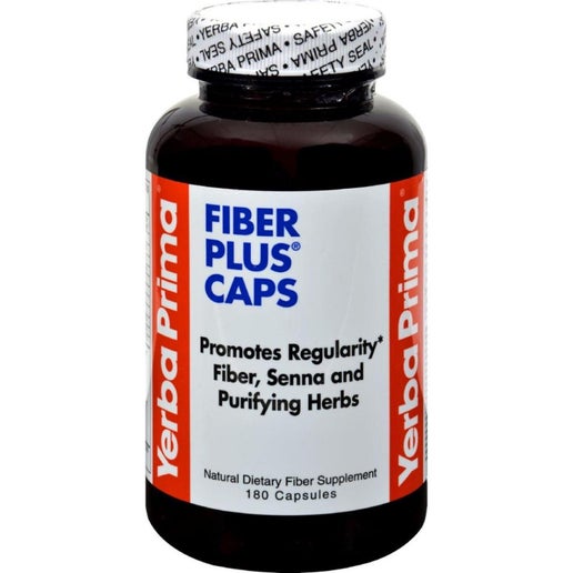 Yerba Prima - Fiber Plus Senna Capsules - 180 Count