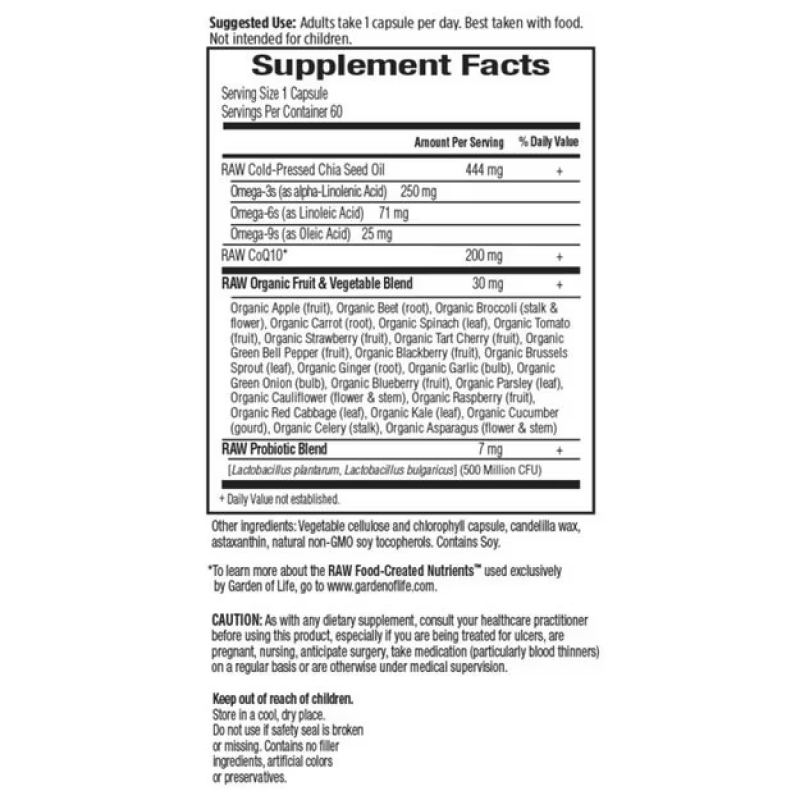 Garden of Life - Raw CoQ10 - 200mg - 60 VCaps