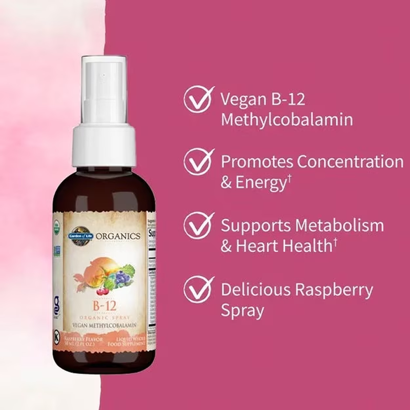 Garden of Life - Organics B-12 Organic Spray Raspberry - 2 fl oz