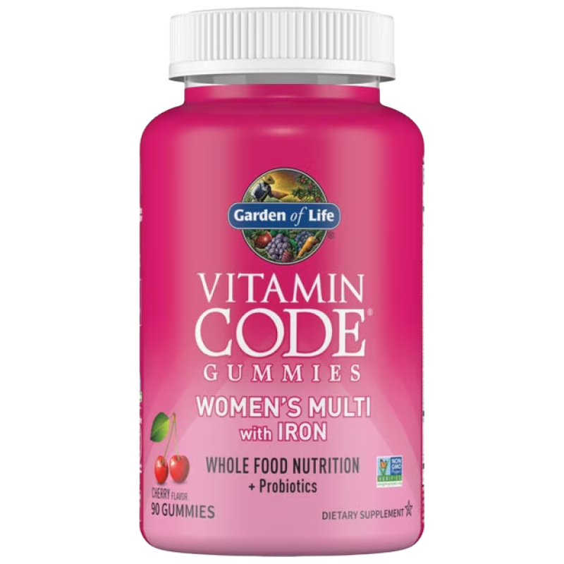 Garden of Life - Vitamin Code Womens Multi Plus Iron Gummies - 90 Cherry Gummies