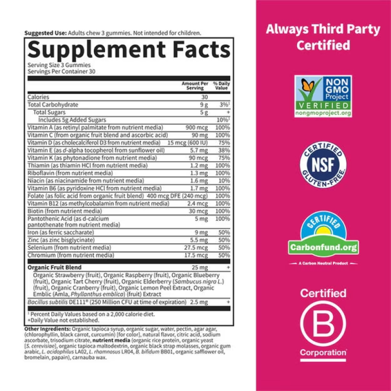 Garden of Life - Vitamin Code Womens Multi Plus Iron Gummies - 90 Cherry Gummies
