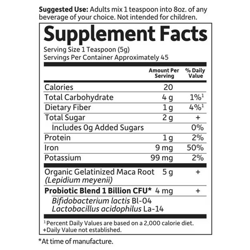 Garden of Life - Organics Fair Trade Organic Maca Root Energy Boost† - 7.93oz Powder