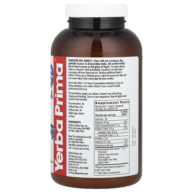 Yerba Prima - Daily Fiber Formula - 12 oz