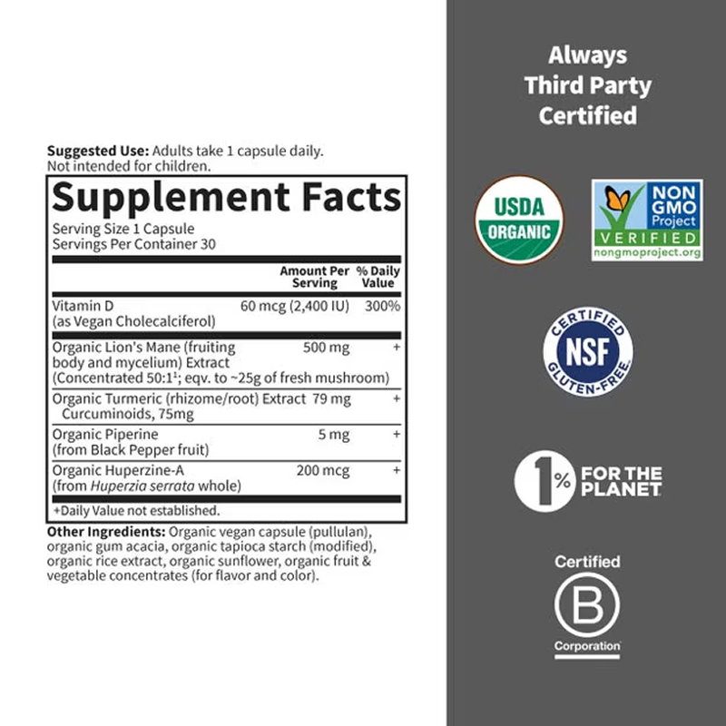 Garden of Life - Herbals Brain Health - 30 Capsules