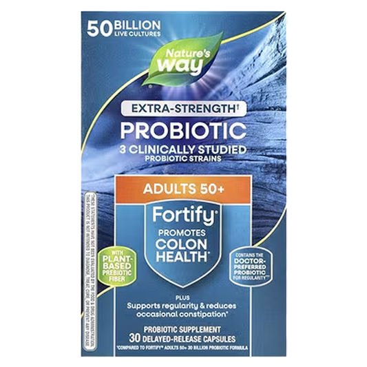 Nature’s Way - Fortify 50+ Extra Strength 50 Billion Cultures - 30 Delayed Release Caps (Non-Refrigerated)
