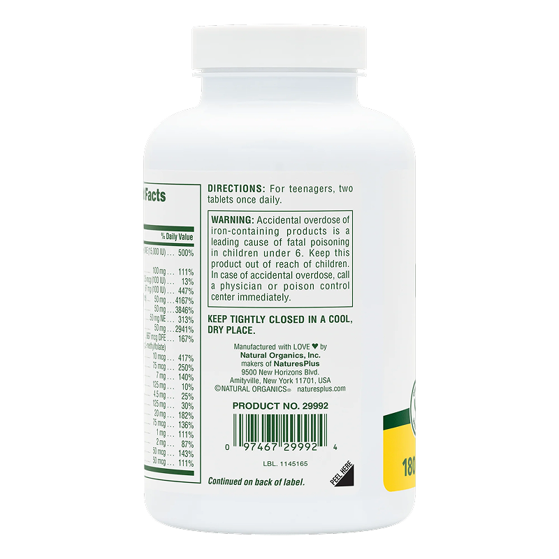 NaturesPlus - Power Teen Tablets - 180 Tablets
