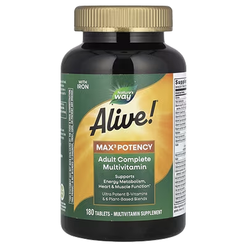 Nature's Way – Alive!® MAX3 Daily Multivitamin – 180 Tablets