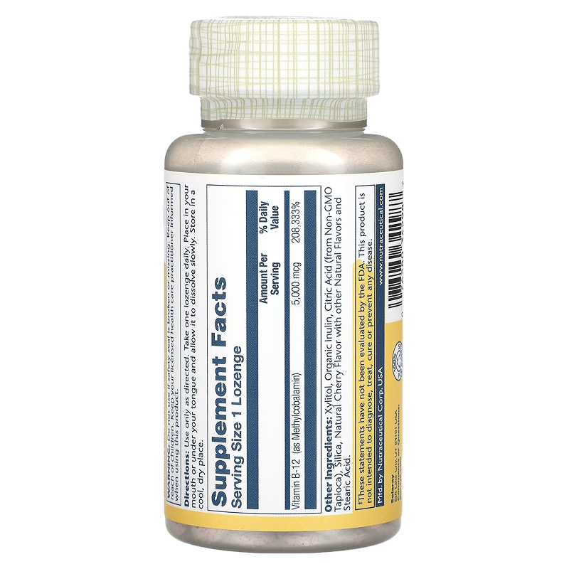 Solaray - Methyl B12 Lozenge (Natural Cherry) - 60 Count