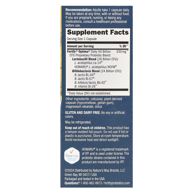 Nature’s Way – Fortify Optima 50 Billion Daily – 30 Delayed-Release Caps (Non-Refrigerated)