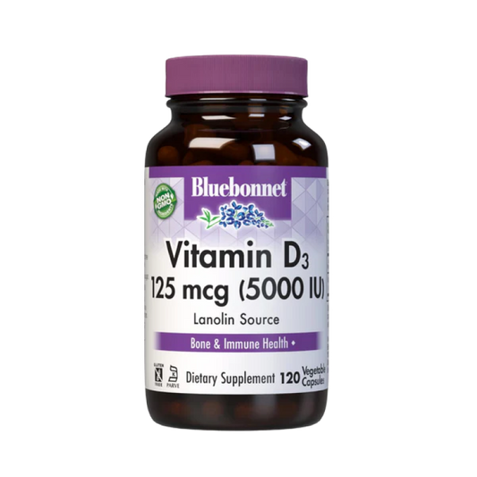 Bluebonnet - Vitamin D3 - 125mcg (5000 IU) - 120 VCaps