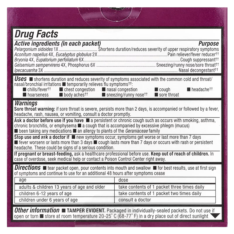 Nature’s Way - UMCKA Cold + Flu Fastactives (Berry) - 10 Packets