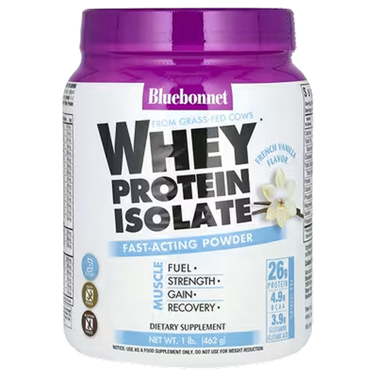 Bluebonnet  - 100% Natural Whey Protein Isolate (French Vanilla) - 1lb