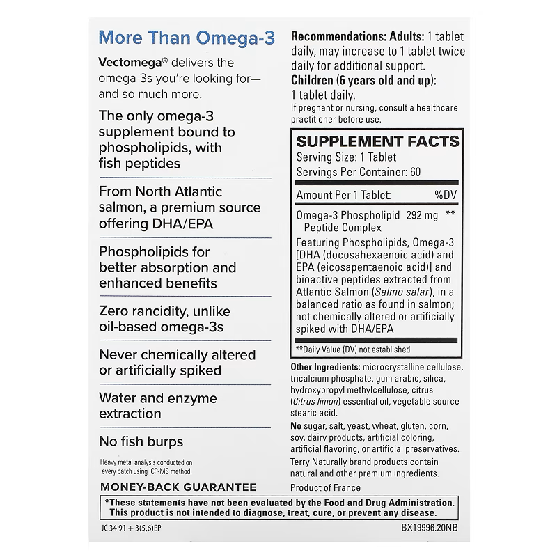Terry Naturally - Vectomega Salmon Omega-3 - 60 Tablets