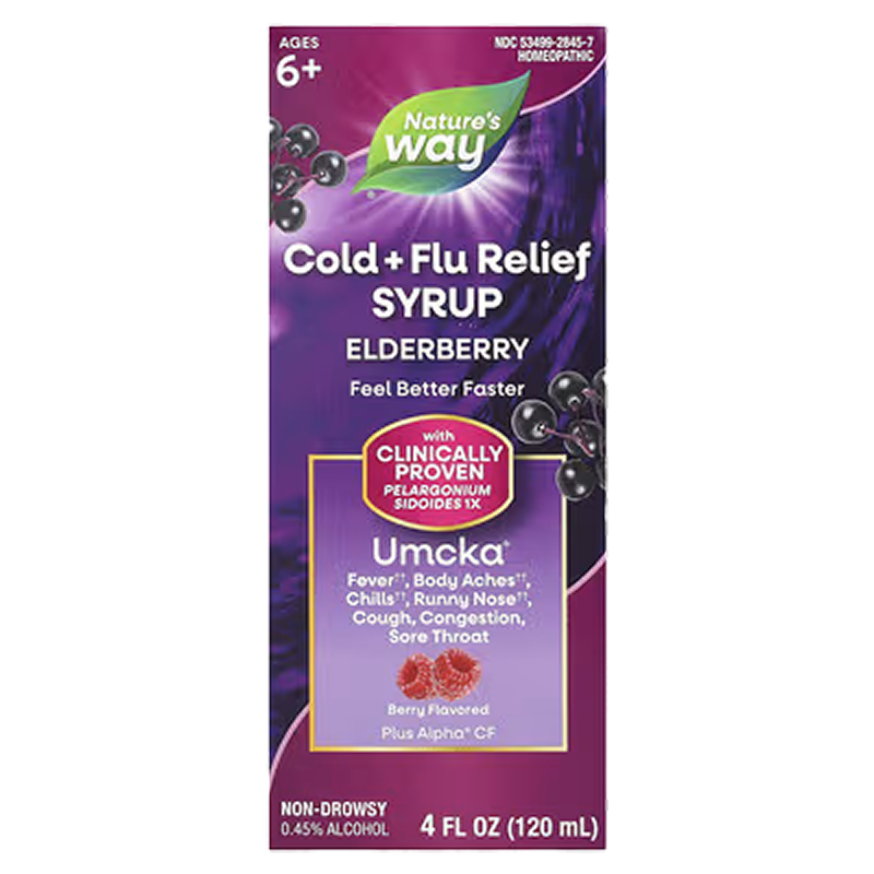 Nature's Way - UMCKA Cold + Flu Elderberry Syrup - 4Fl Oz