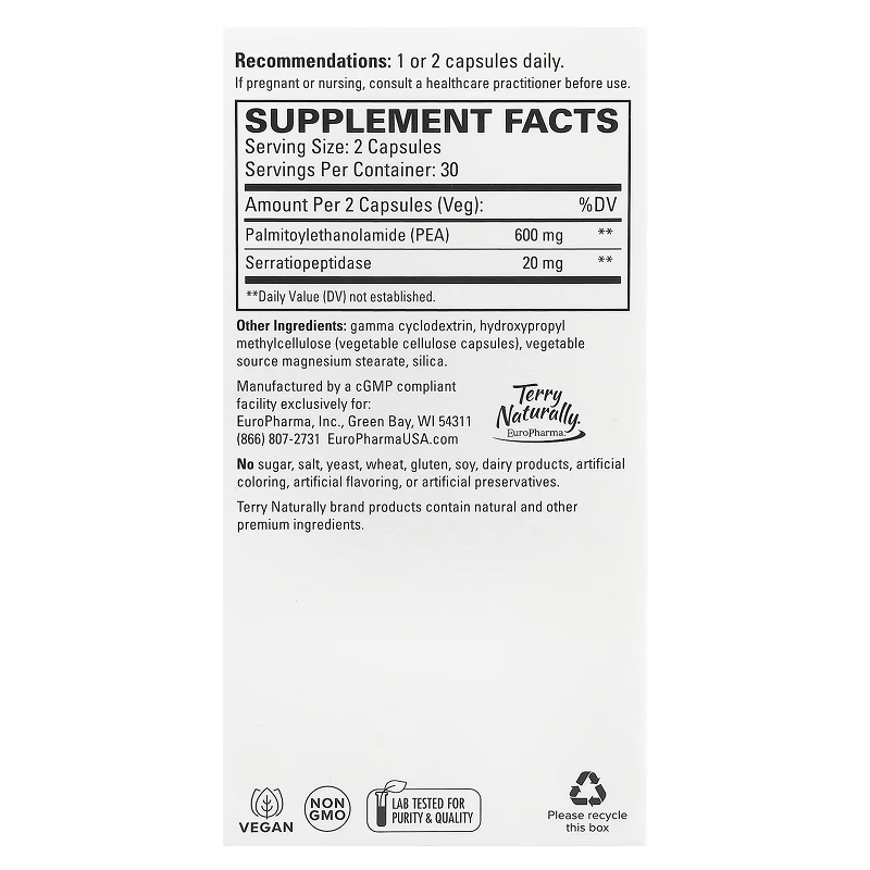 Terry Naturally - PEA - 60 capsules