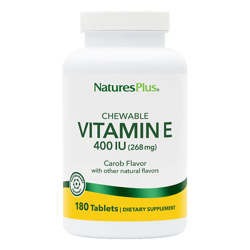 NaturesPlus - Vitamin E 400 IU Chewables (Carob Flavor) - 180 Tablets