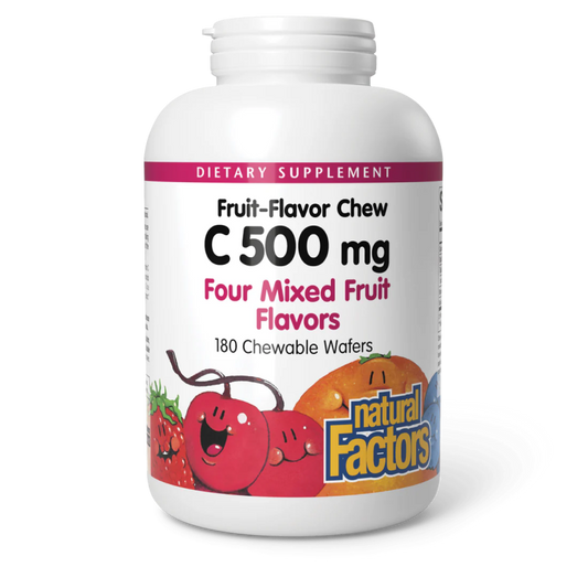 Natural Factors - Vitamin C - Four Mixed Fruit Flavors - 90 chewable wafers