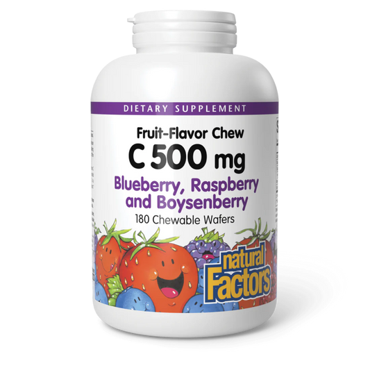 Natural Factors - Vitamin C - Blueberry, Raspberry & Boysenberry - 90 chewable wafers