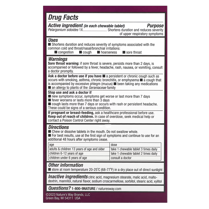 Nature's Way - UMCKA® Kids Cold Relief Tablets (Cherry)- 10 Chewables