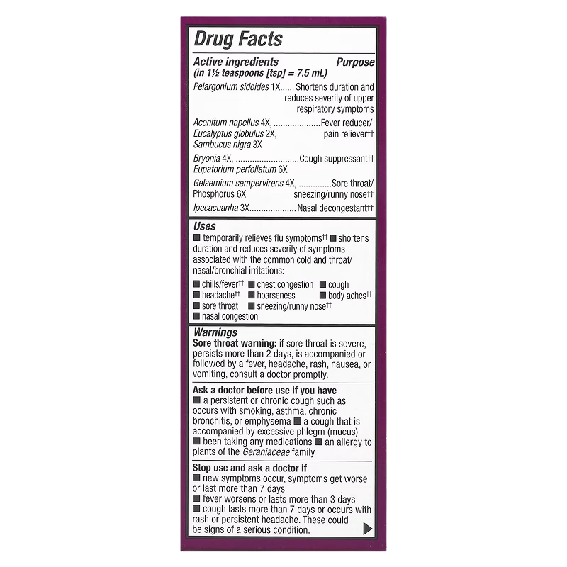 Nature's Way - UMCKA Cold + Flu Elderberry Syrup - 4Fl Oz