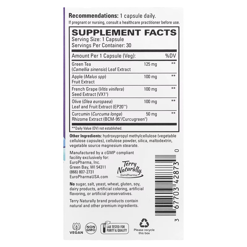 Terry Naturally - Optimal Wellness Polyphenol Nutrients - 30 Caps