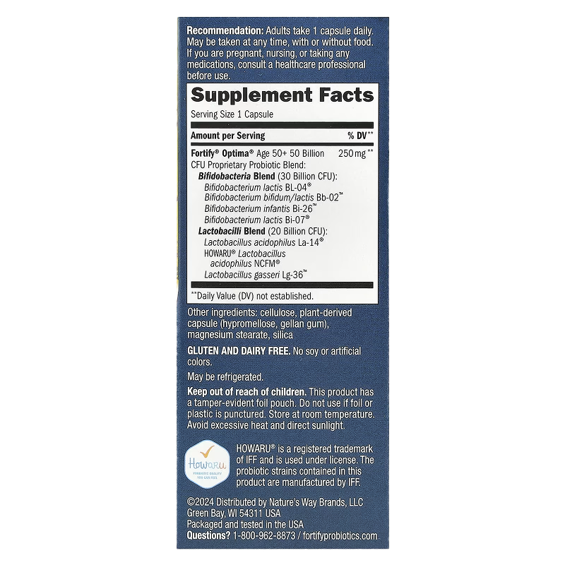 Nature's Way – Fortify Optima 50+ 50 Billion – 30 Delayed-Release Capsules (Non-Refrigerated)