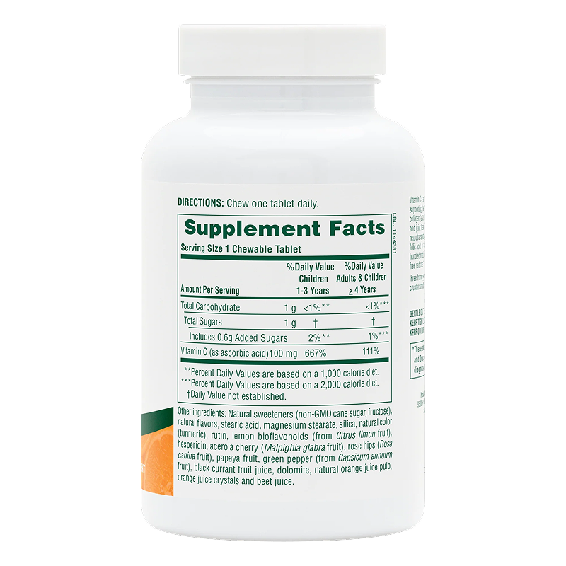 NaturesPlus - Orange Juice Jr.® Vitamin C 100 mg Chewables - 180 Tablets