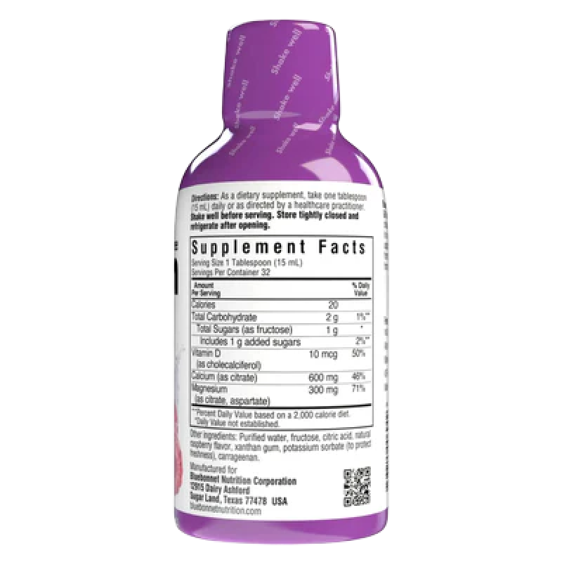 Bluebonnet - Milk Free Calcium Magnesium Citrate & Vitamin D3 (Raspberry Flavor) - 16 fl oz