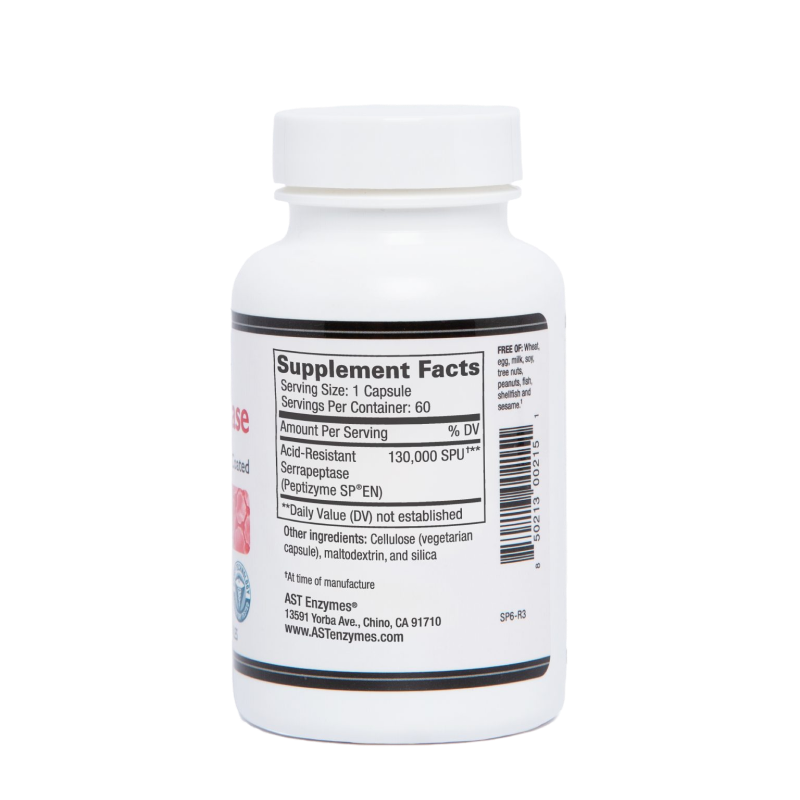 AST Enzymes - Serrapeptase 130,000 SPU - 60 VCaps