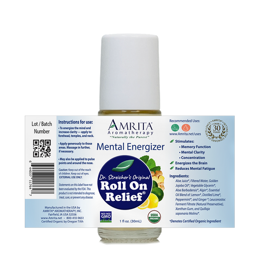 Amrita - Mental Energizer Organic Roll-On - 1 Fl oz