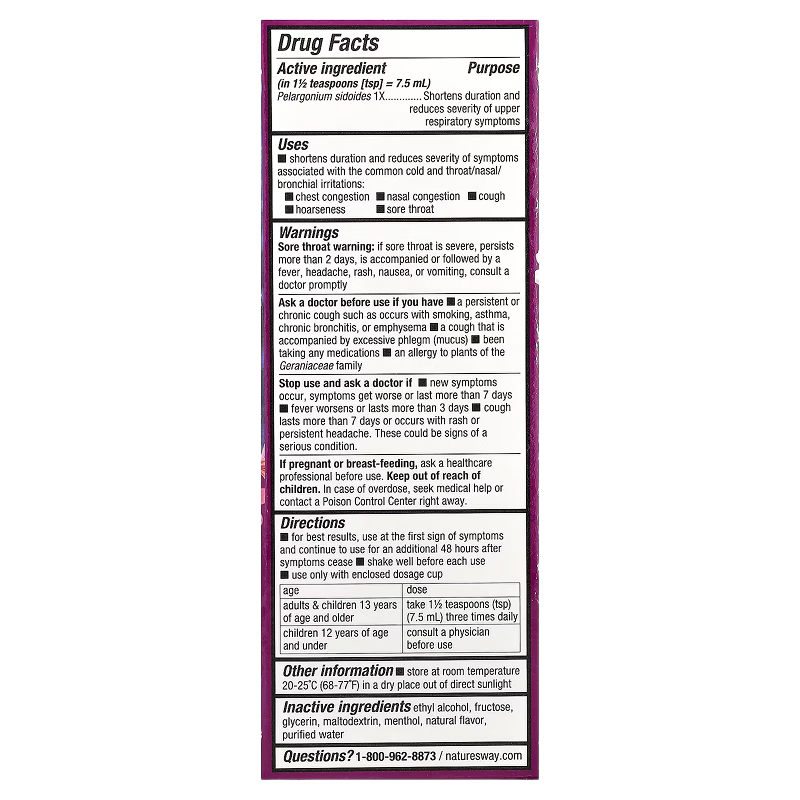 Nature's Way - UMCKA ColdCare Menthol Syrup - 8 oz