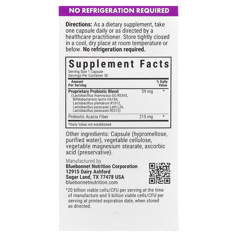 Bluebonnet - Prebiotic Probiotic 20billion - 30 capsules