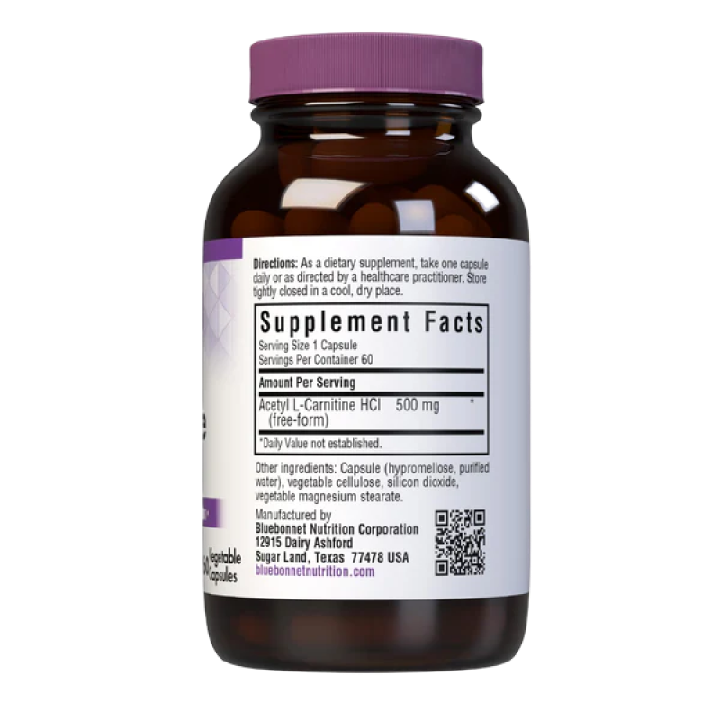 Bluebonnet - Acetyl L-Carnitine 500 mg - 60 capsules