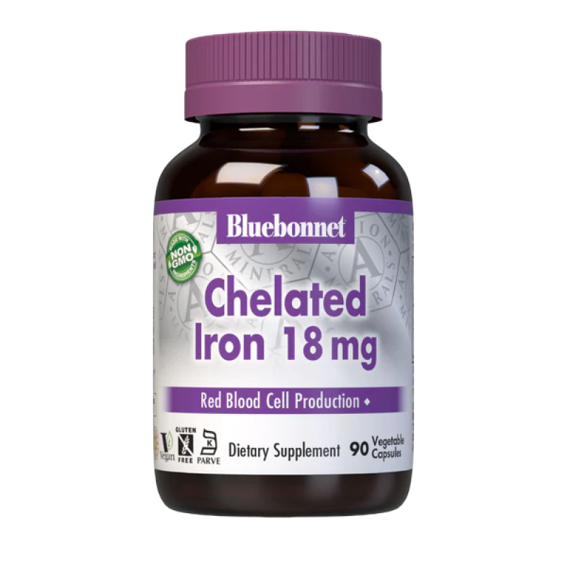 Bluebonnet - Chelated Iron 18mg - 90 VCaps